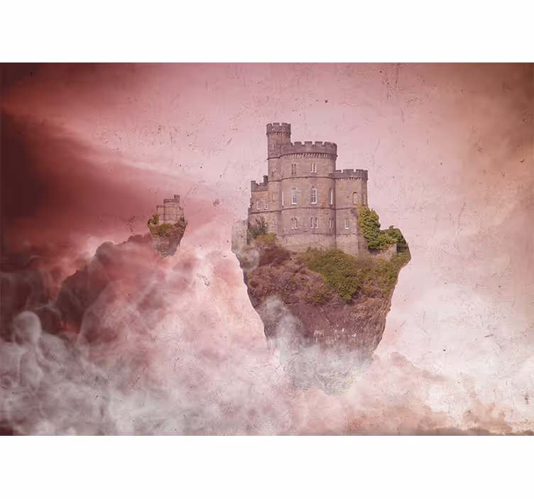 Fotomurale fantasia castello fluttuante - TenStickers