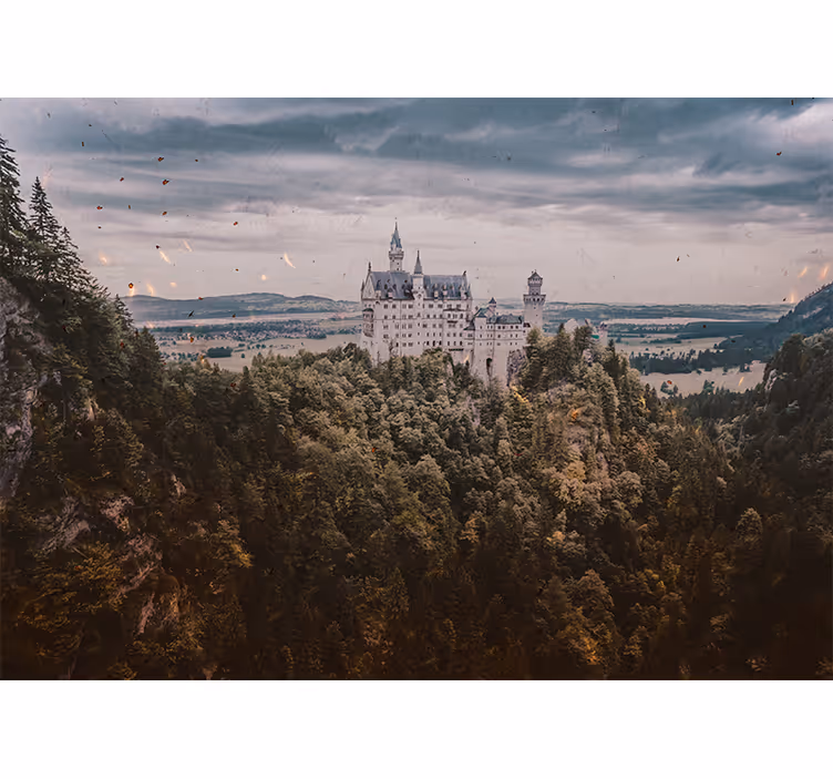 Fotomurale paesaggi castello sulla montagna - TenStickers