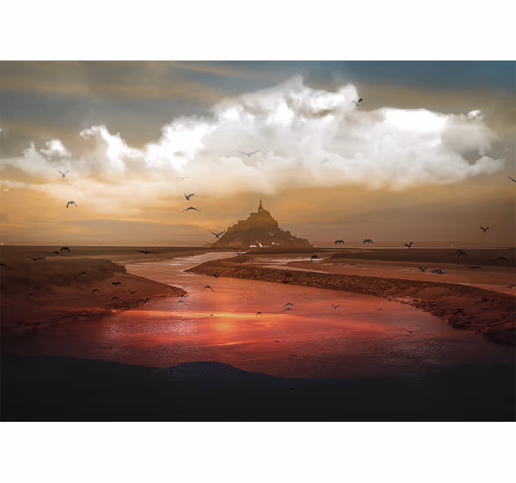 Fotomurale paesaggi ispirato a mont saint michel - TenStickers