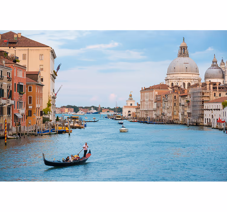 Fotomurale città venezia scena con gondola - TenStickers