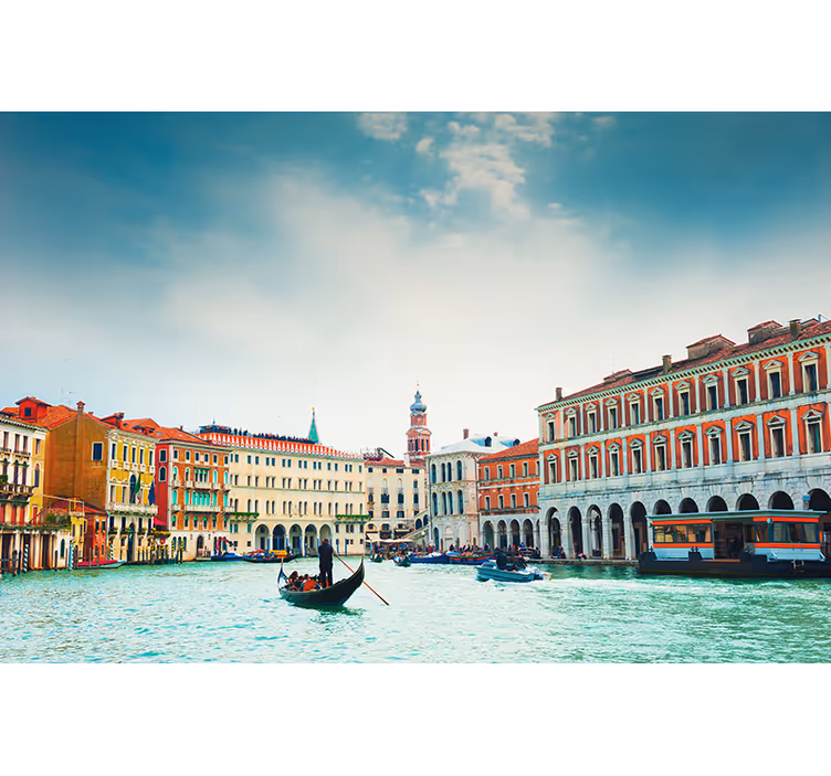 Fotomurale città prospettiva canale veneziano - TenStickers