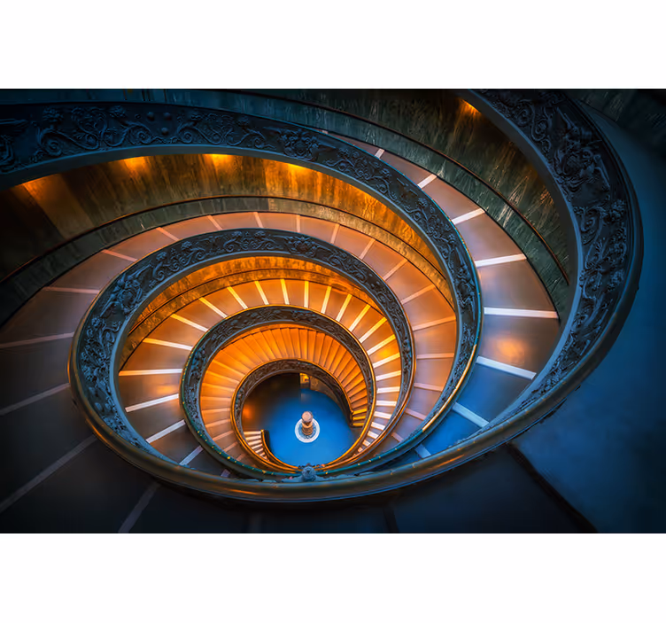 Fotomurale paesaggi illuminazione scala a spirale - TenStickers