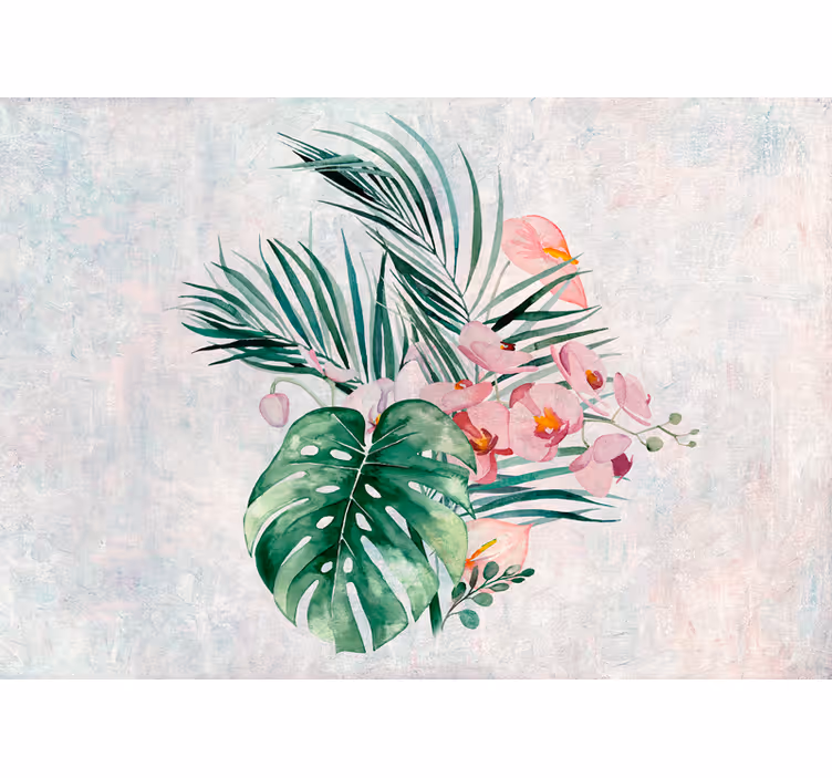 Fotomurale fiori composizione floreale tropicale - TenStickers
