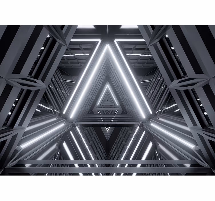 Fotomurale astratto con motivo luminoso triangolare - TenStickers