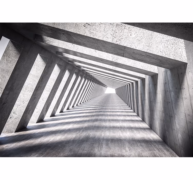Fotomurale astratto prospettiva tunnel geometrica - TenStickers
