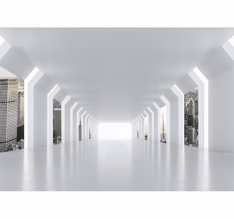 Fotomurale città vista di una città futuristica - TenStickers