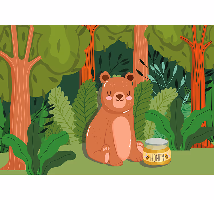 Fotomurale cameretta illustrazione orso adorabile - TenStickers