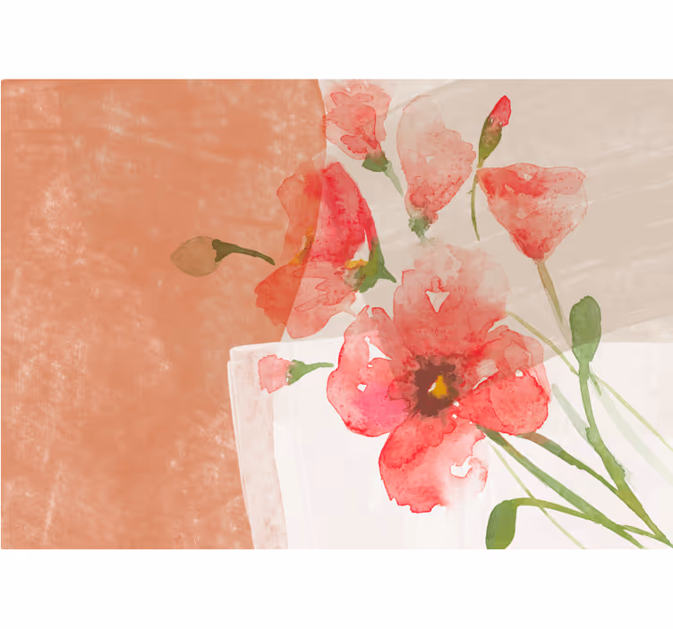 Fotomurale fiori design acquerello floreale - TenStickers