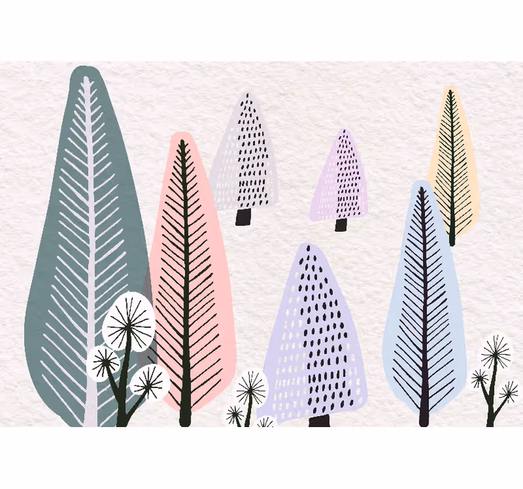 Fotomurale alberi motivi foglia ornamentali - TenStickers