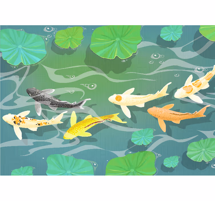 Fotomurale animali stagno di pesci koi - TenStickers