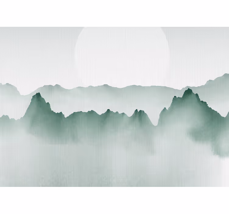 Fotomurali natura scena silhouette montagna - TenStickers