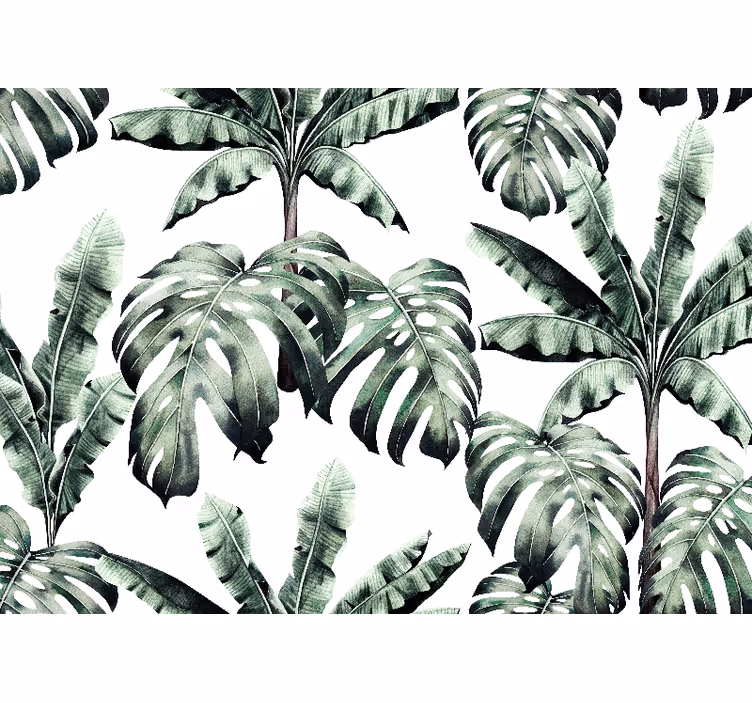 Carta da parati giungla foglie tropicali lussureggianti - TenStickers