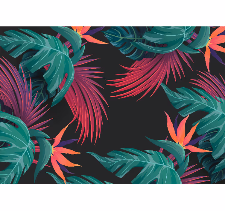 Fotomurali natura gruppo di foglie tropicali - TenStickers