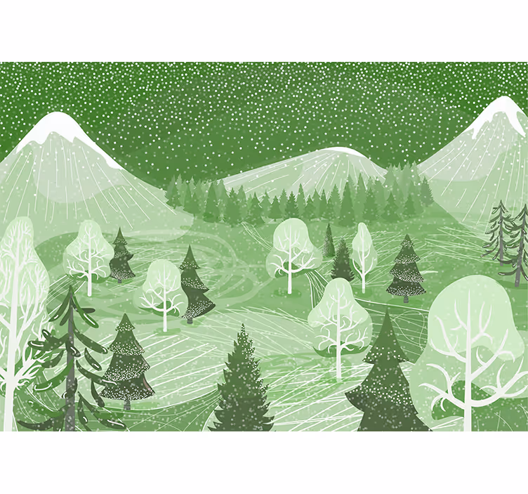 Fotomurali natura vista del bosco montano - TenStickers