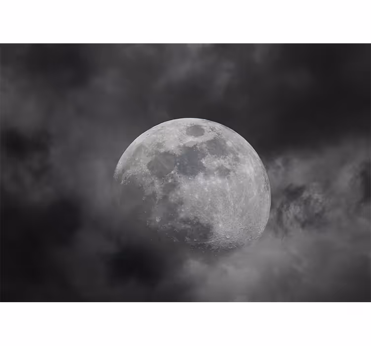 Fotomurale spaziale silhouette della luna luminosa - TenStickers