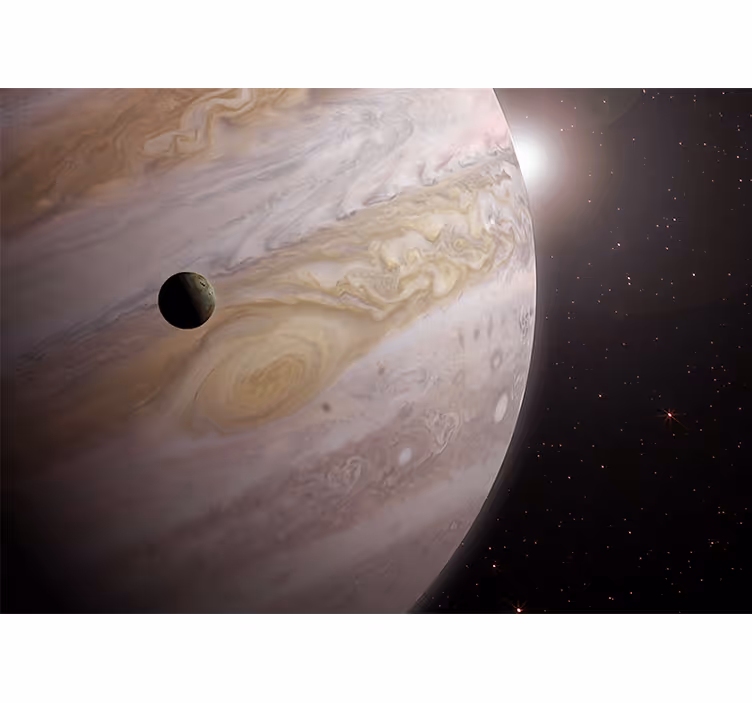 Fotomurale spaziale giove e luna - TenStickers