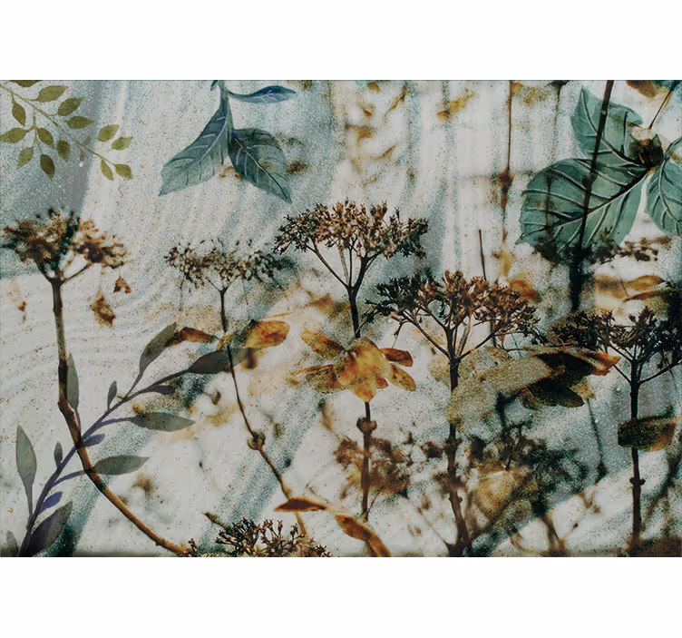 Fotomurale fiori composizione di foglie floreali - TenStickers