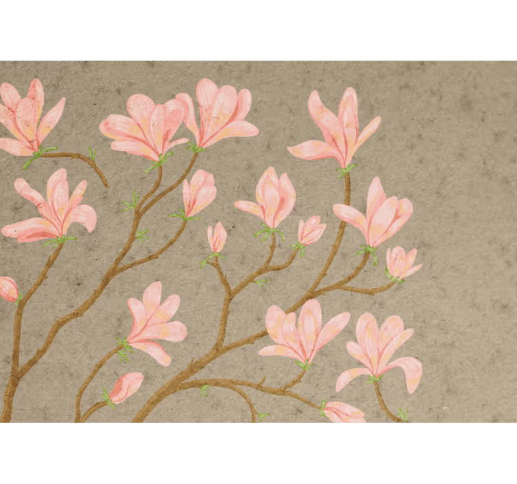 Fotomurale fiori fioriture di magnolia rosa - TenStickers