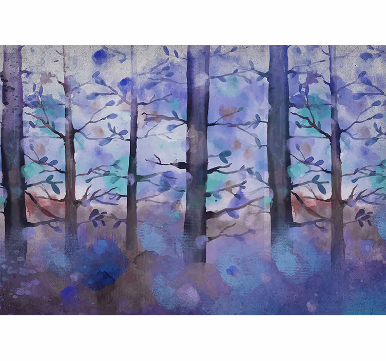 Fotomurale foresta silhouette serena - TenStickers