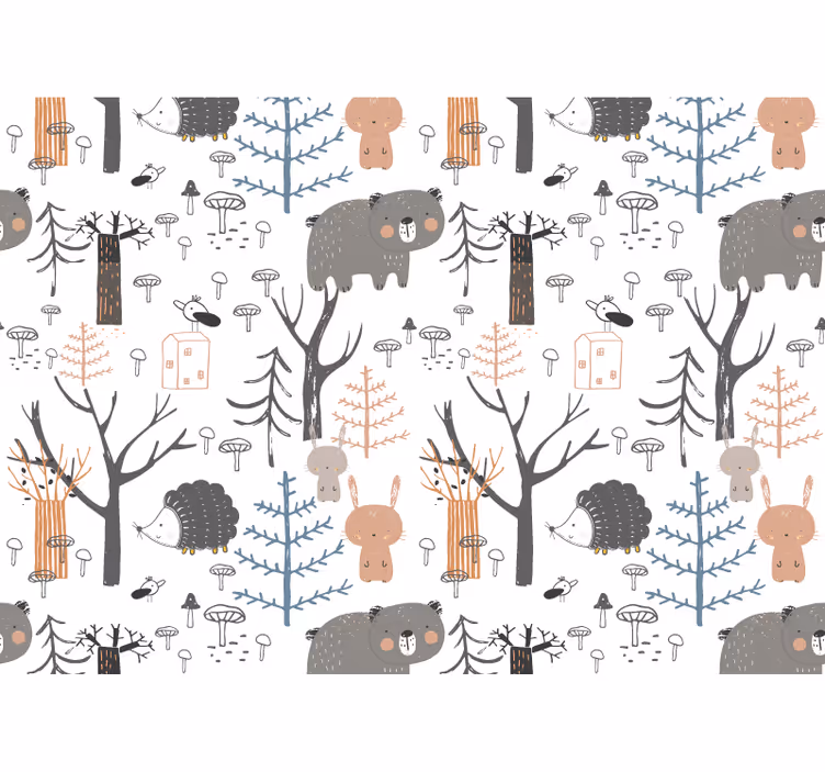 Fotomurale per neonato tema animali della foresta - TenStickers