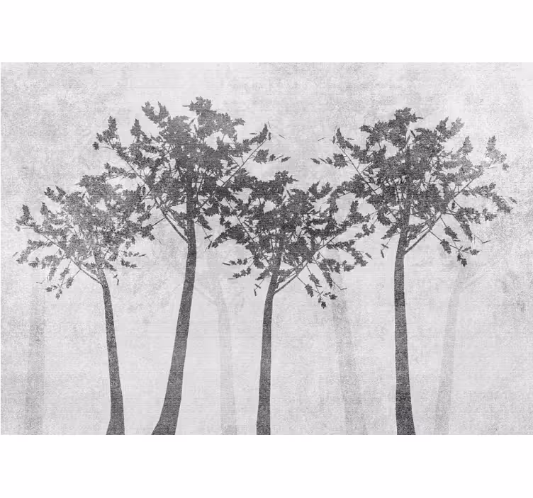 Fotomurale alberi composizione di silhouette - TenStickers
