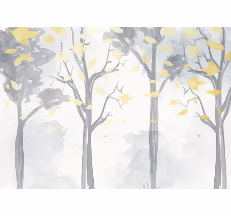 Fotomurale alberi silhouette di alberi autunnali - TenStickers