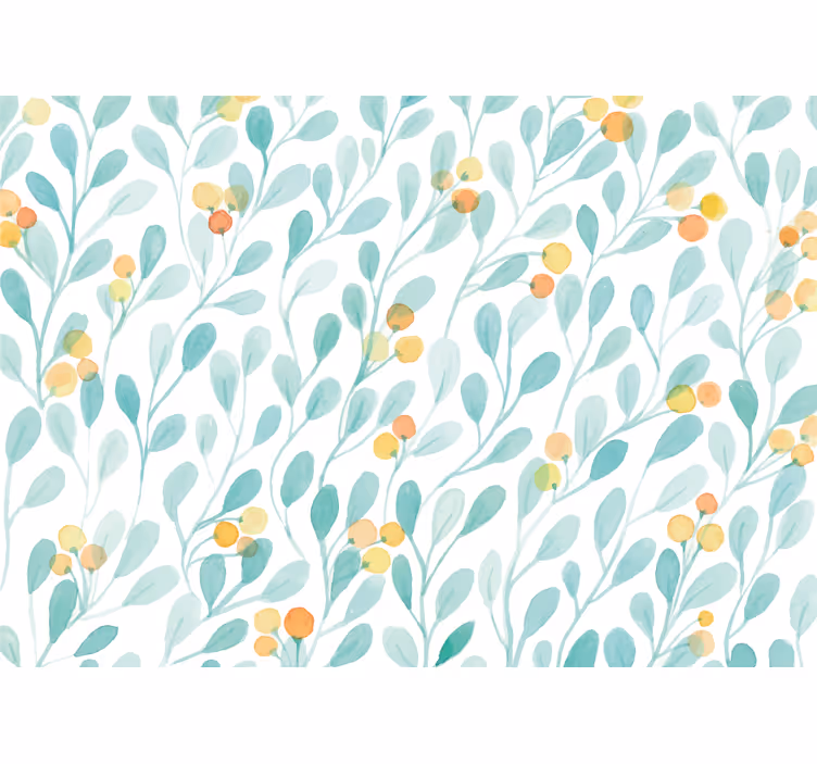 Fotomurale fiori motivo foglie botaniche - TenStickers
