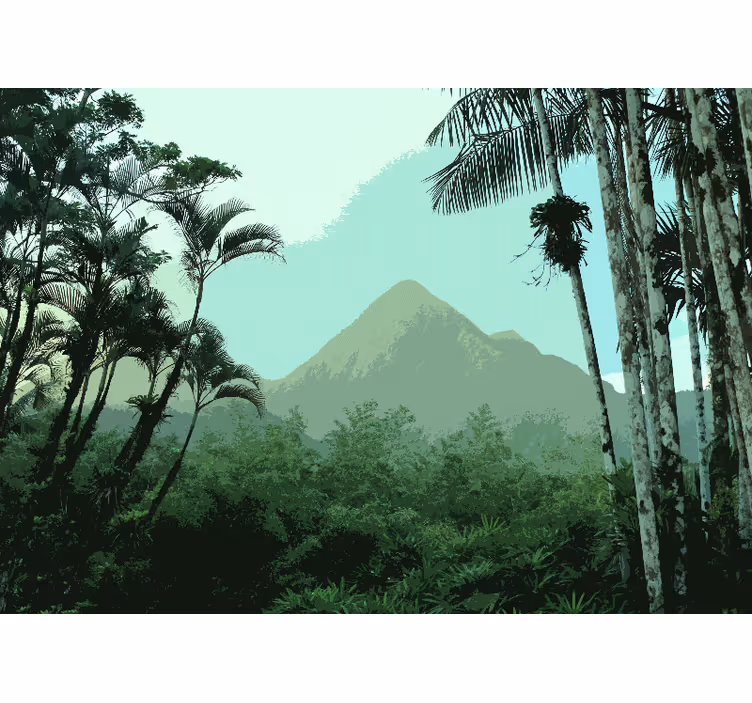 Fotomurale foresta vista giungla montana - TenStickers