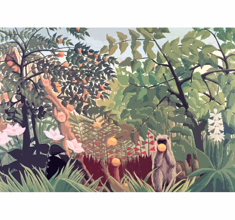 Fotomurale camera da letto scimmie tropicali relaxate - TenStickers