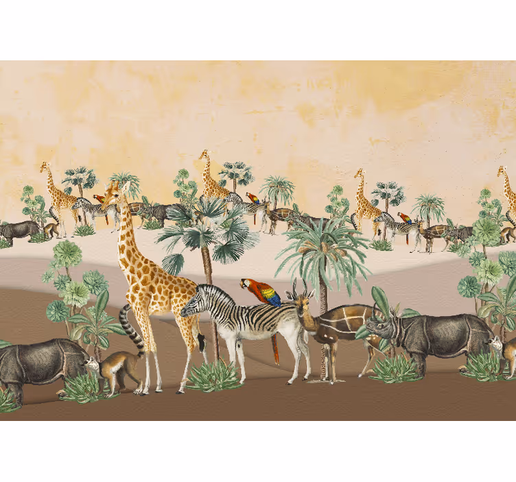 Fotomurale africano scena di fauna selvatica - TenStickers