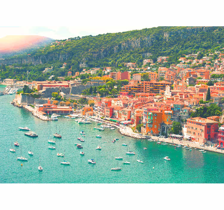 Fotomurale città prospettiva villaggio marittimo - TenStickers