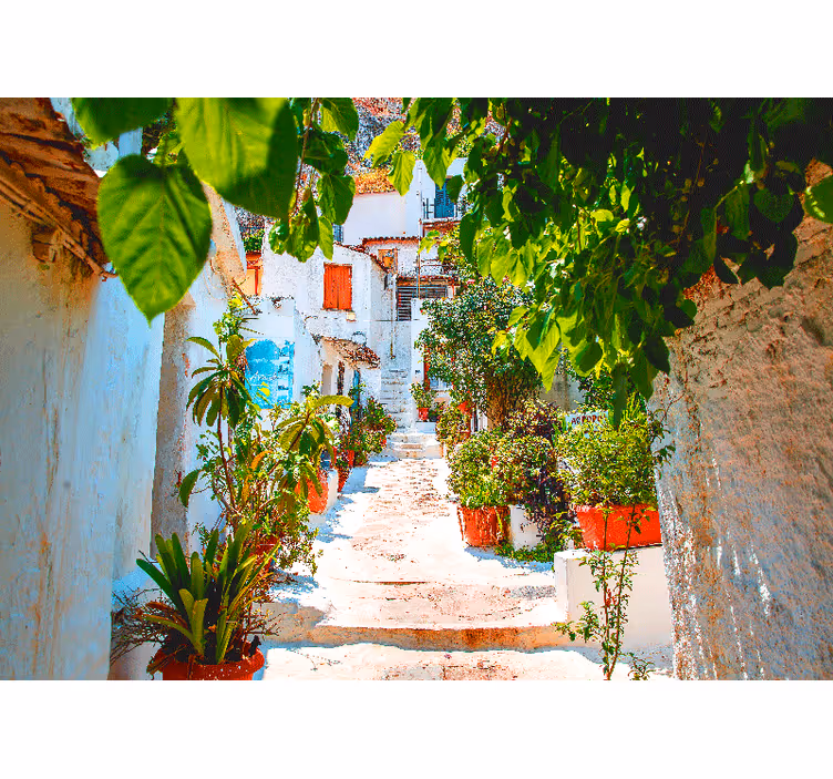 Fotomurale città viale mediterraneo incantevole - TenStickers