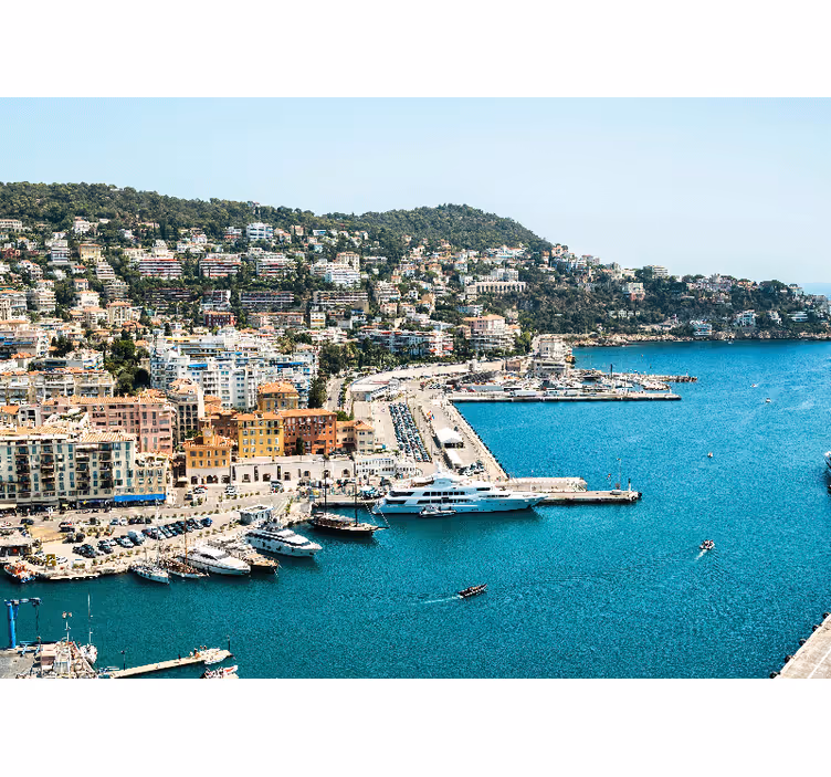 Fotomurale città vista di una città costiera - TenStickers