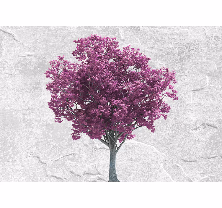 Fotomurale fiori fioritura di alberi viola - TenStickers
