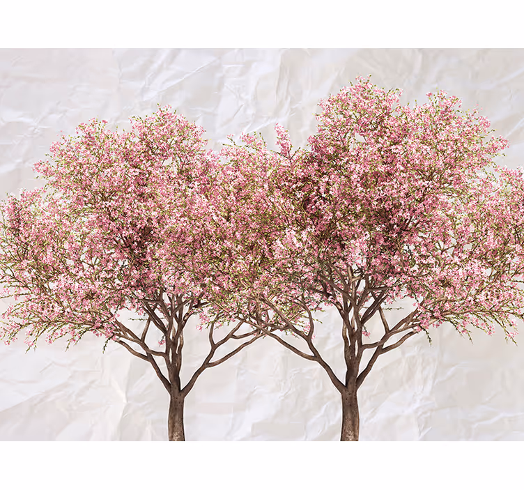 Fotomurale fiori alberi rosa in fiore - TenStickers
