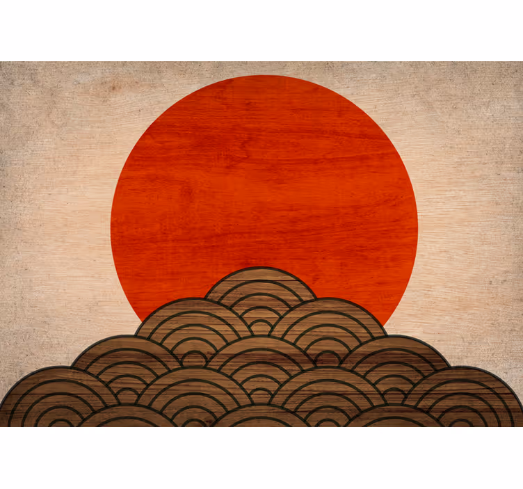 Fotomurale animali onde del sole rosso - TenStickers