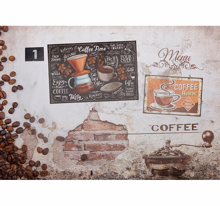 Fotomurali frasi menù del caffè - TenStickers