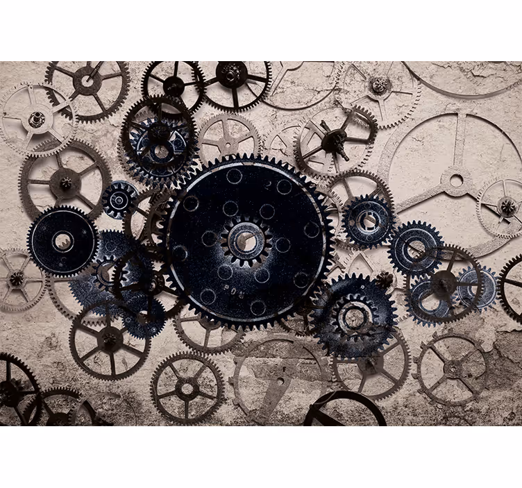 Fotomurale textures motivi ingranaggi meccanici - TenStickers