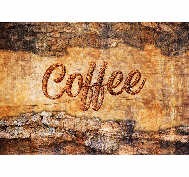 Fotomurali frasi design tessuto caffè - TenStickers
