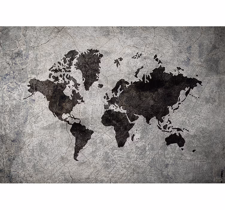 Fotomurale mappamondo silhouette del mondo - TenStickers
