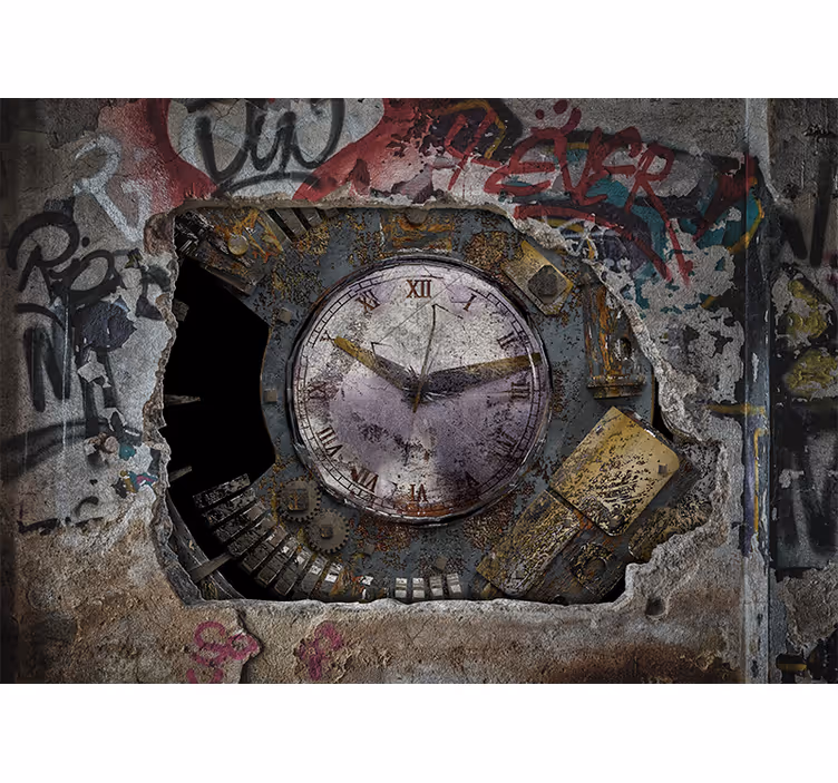 Fotomurale arte urbana design orologio rugginoso - TenStickers