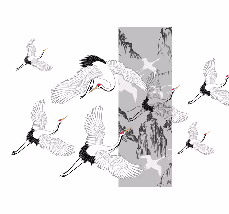 Fotomurale animali design gru in volo - TenStickers