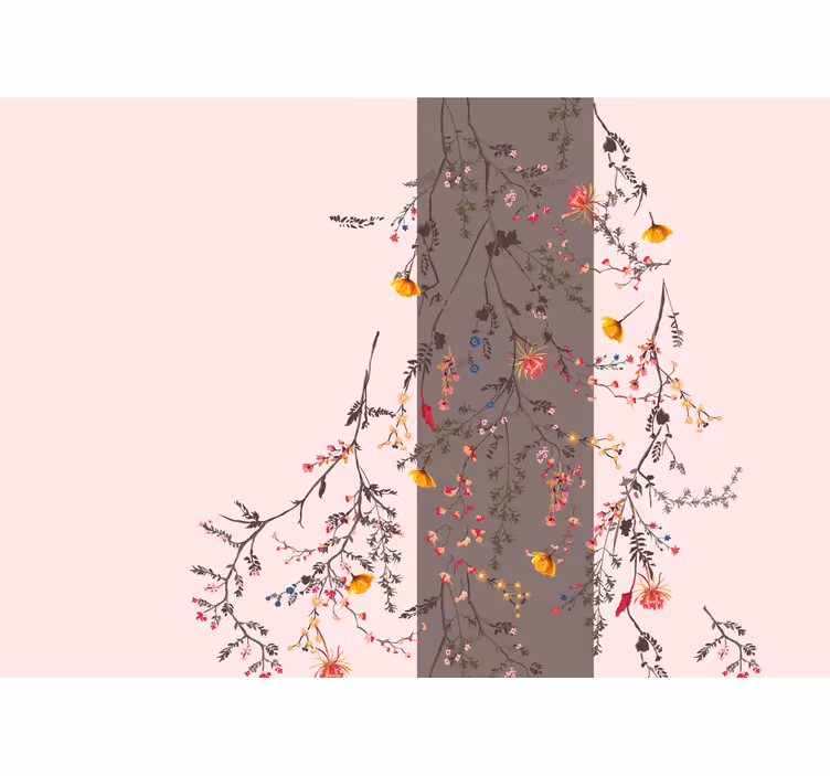 Fotomurale fiori sagoma di ramo floreale - TenStickers