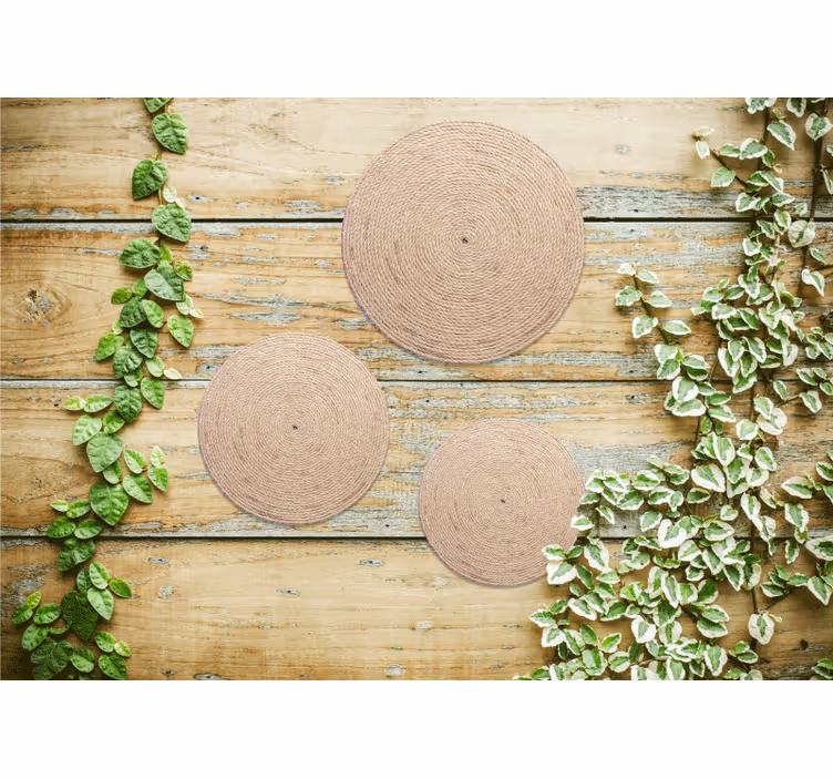 Fotomurali textures cerchi in corda naturale - TenStickers