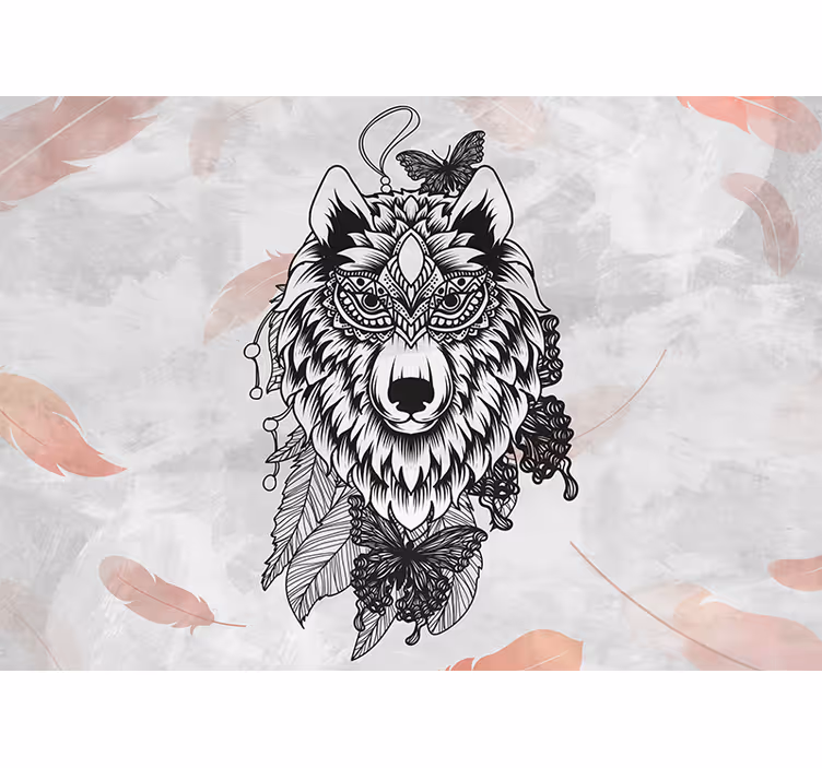 Fotomurale cameretta ragazzi arte decorativa lupo - TenStickers