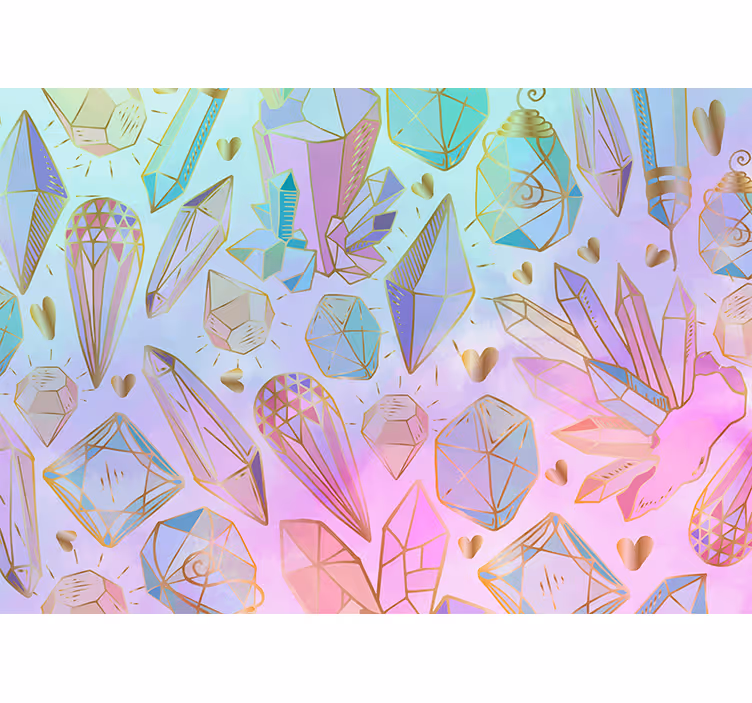 Fotomurale artistico design di gemme geometriche - TenStickers