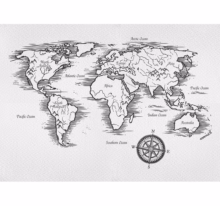 Fotomurale mappamondo mappa globale completa - TenStickers