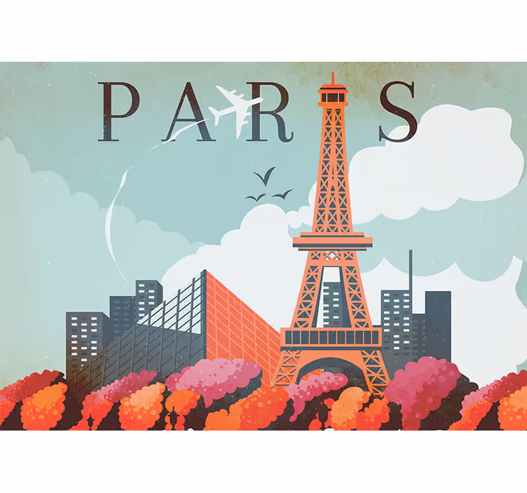 Fotomurale parigi skyline torre eiffel - TenStickers