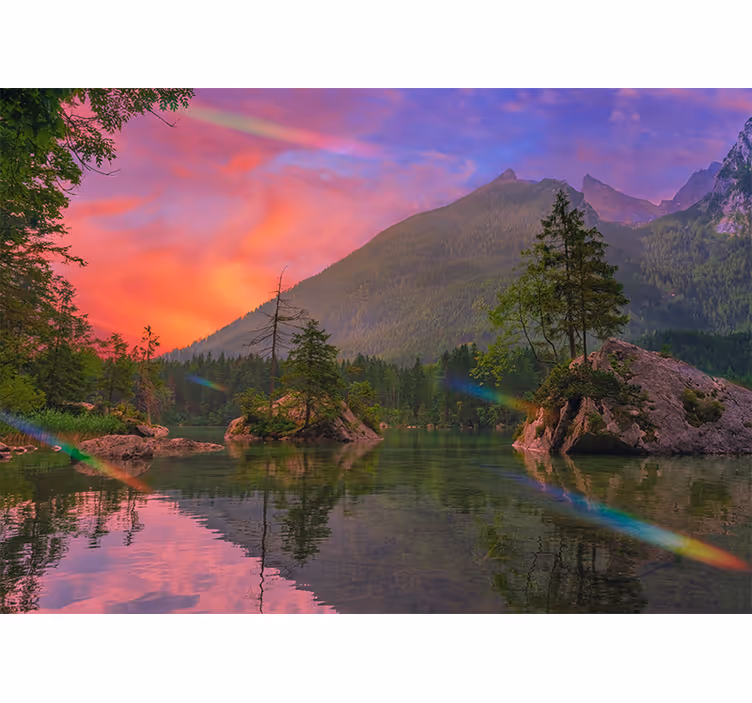 Fotomurale montagna riflessione serena - TenStickers