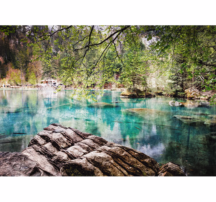 Fotomurale paesaggi scena di lago tranquillo - TenStickers
